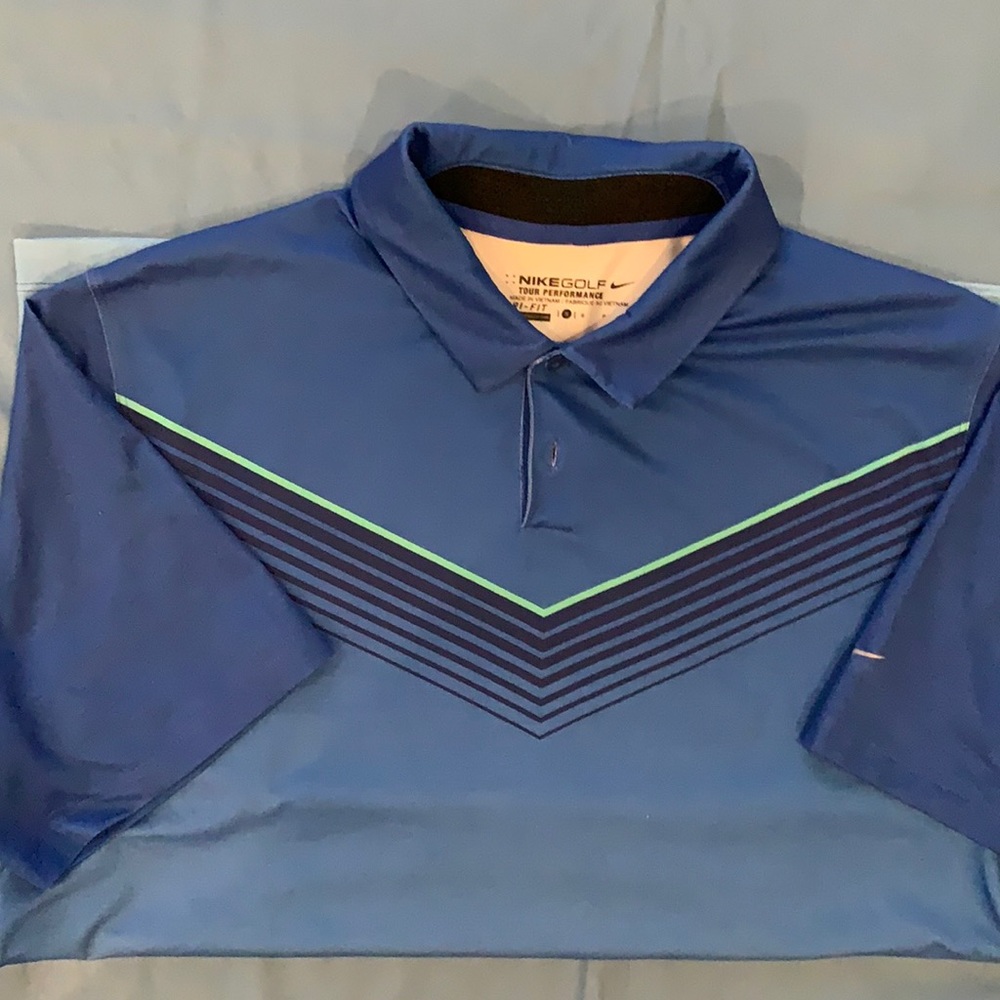 Blue Nike golf shirt